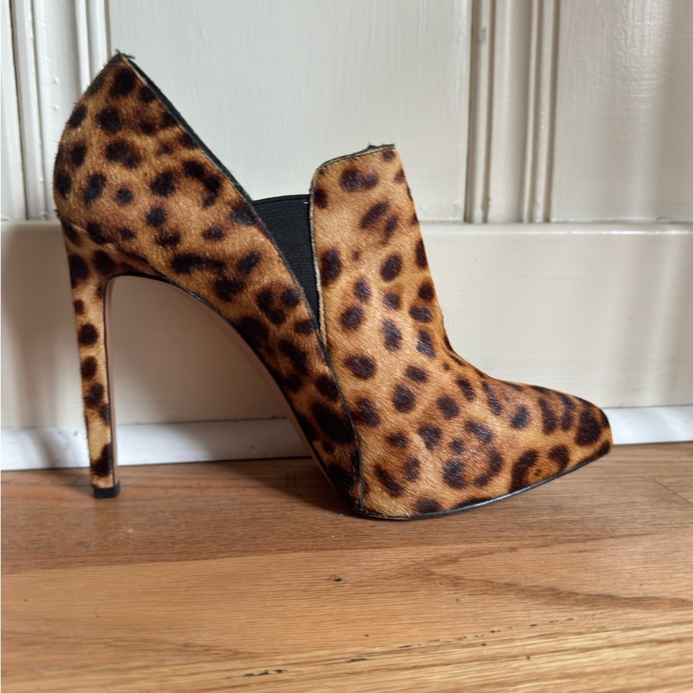 Leopard Print High Heel Pumps Bootie Boots Nine West